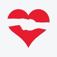 Handshake in the Heartshape - Heart Shape Design vector