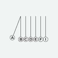 Pendulum Shape Swing Style Alphabets - Pendulum Concepts - Pendulum Logo vector