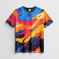 A t - shirt with colorful abstract paint on it photo