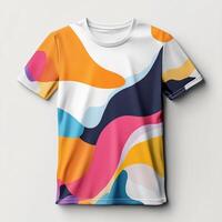 A t - shirt with colorful abstract shapes photo