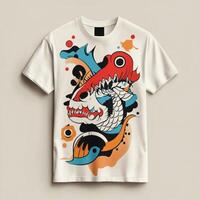 A t - shirt with a colorful design on it photo