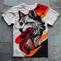 A t - shirt with a wolf head on it photo