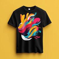 A t - shirt with colorful abstract design on it photo