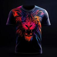 A t - shirt with a colorful lion head photo