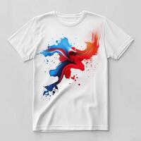 A t - shirt with a colorful bird design photo