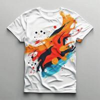 A t - shirt with colorful paint splashes on it photo