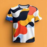 An abstract t - shirt with colorful shapes photo