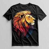 A t - shirt with a lion head on it photo
