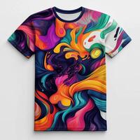 A t - shirt with colorful swirls and swirls photo