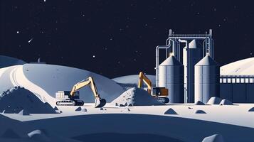 This Excavation machines extract regolith from an asteroid's surface for off-world processing. photo