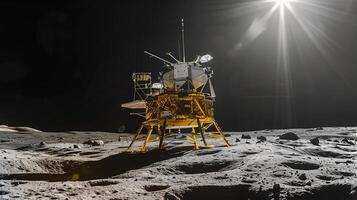 This Asteroid excavation involves AI-driven technology for regolith extraction and refining. photo