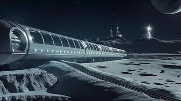 This Excavation of regolith is underway at a high-tech refinery located on an asteroid's surface. photo