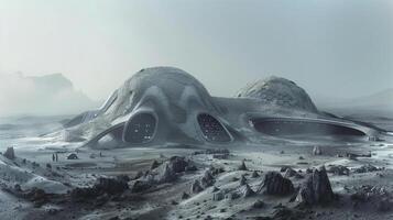 This refinery on an asteroid is engaged in regolith excavation and processing. photo