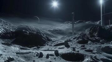 This Activity involving asteroid regolith mining and refinery operations in a distant celestial setting. photo