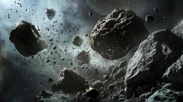 This Exploration activities are underway to excavate regolith from asteroids for resource extraction. photo