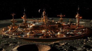 This Space station for asteroid regolith extraction and processing, optimized for efficiency. photo