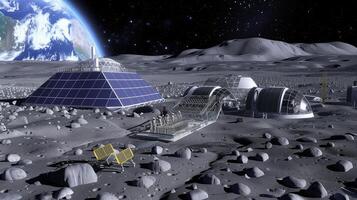 This Advanced technology operates at a lunar site for asteroid regolith excavation and processing. photo