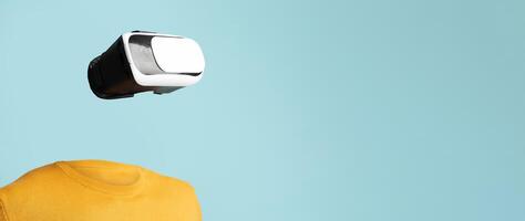 A person is engaged with modern virtual reality goggles, showcasing the latest technology in immersive experiences. The background is isolated, highlighting the gadget's significance. photo