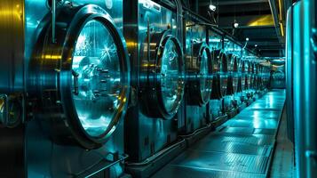 This State of the art cryogenic chambers display advanced tech for human preservation and exploration. photo