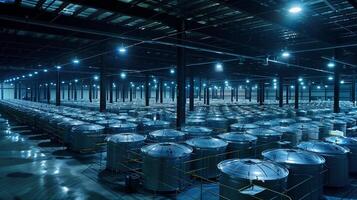 This High-tech cryonic tanks light up a futuristic facility for hibernation and preservation. photo