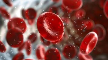 The illustration features synthetic blood cells using advanced nanotechnology. photo