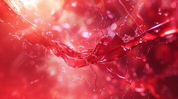 This Dynamic representation of synthetic blood showcasing nano technology and fluid properties. photo