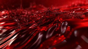 This Red fluid simulating blood with flowing dynamics, designed for future transfusion technologies. photo