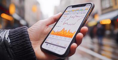 A person is holding a mobile device displaying a banking app with transaction details and status updates. photo