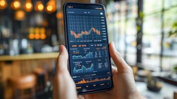 A user holds a smartphone displaying a banking application, showing transaction verification details. photo