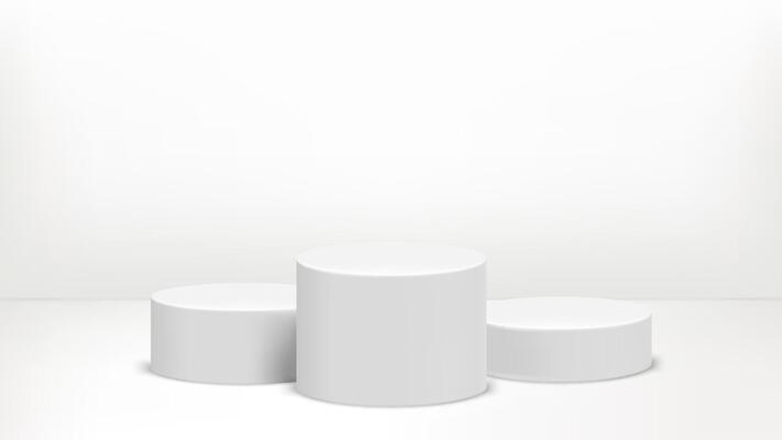 Product design podium in bright room. 3d template for product design