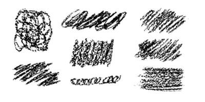 Charcoal sketches showcasing different texture techniques in artistic practice vector