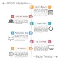Timeline infographics design template with icons vector