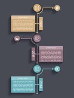 Timeline infographics design template with three elements vector