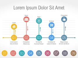 Bar chart with numbers and icons vector