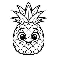 Pineapple Isolated Illustration for Coloring Pages and Digital Design vector