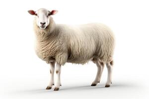Sheep isolated on white background 3d render photo