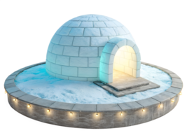 Sculpted Ice Platform with Translucent Glow., isolated on a transparent background png