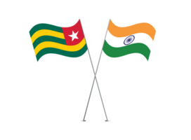 Togo and India flags together on transparent background png