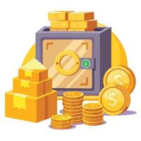 Majestic Gold Reserve in a Secure Business Vault for the Safety of Precious Assets vector