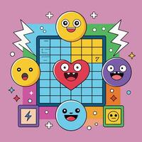 Comprehensive Periodic Table of Emotions for Visualizing and Understanding Human Feelings vector