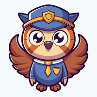 Cartoon Owl in a Pilot Hat An Adorable Flight of Fancy vector