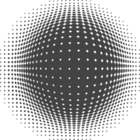 Dotted round shape. Abstract halftone gradient element. Geometric circular wavy spotted circle png