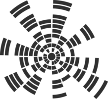 Circular sound wave. Radial music equalizer. Circle spectrum graphic. Round abstract beat. Frequency voice effect. png