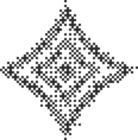 Pixel pattern shape. Textured star with bitmap Y2k dither gradient. Retro cosmic element with old computer game graphic effect. Halftone grunge illustration. png