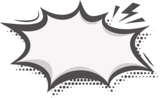 Manga speech bubble. Comic frame with pop art halftone dotted effect. Balloon chat shape for dialog. Cloud for shock shout and scream action message. Irregular cartoon decoration png