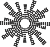 Sound music circular wave. Radial audio equalizer. Round abstract graphic of voice and echo. Frequency geometric bar. png