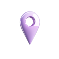A single lavender location pin with a glossy finish isolated against a image view png