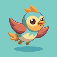 Adorable Baby Bird in Flight A Captivating Cartoon Illustration vector