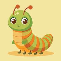 Cartoon Illustration of an Adorable Standing Caterpillar vector