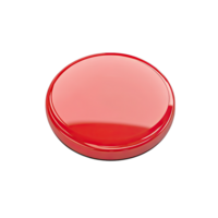 A close up of a glossy red circle on a with smooth reflections and clean edges png